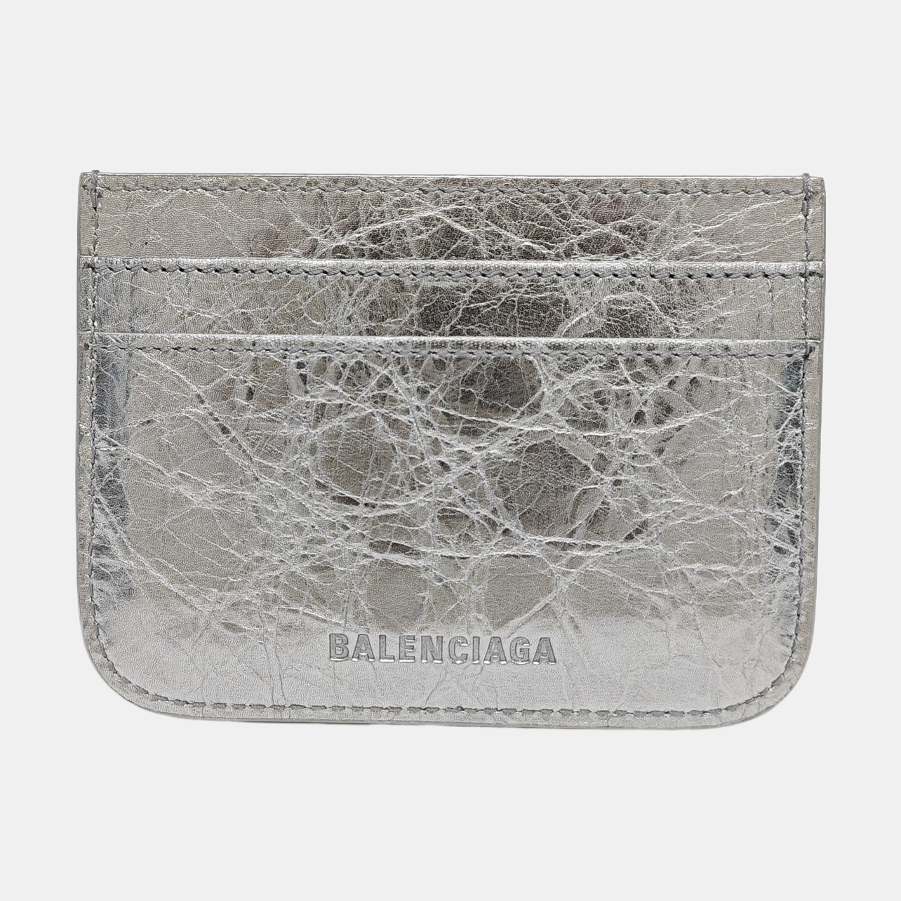 Le Cagole Lambskin Silver Card Holder
