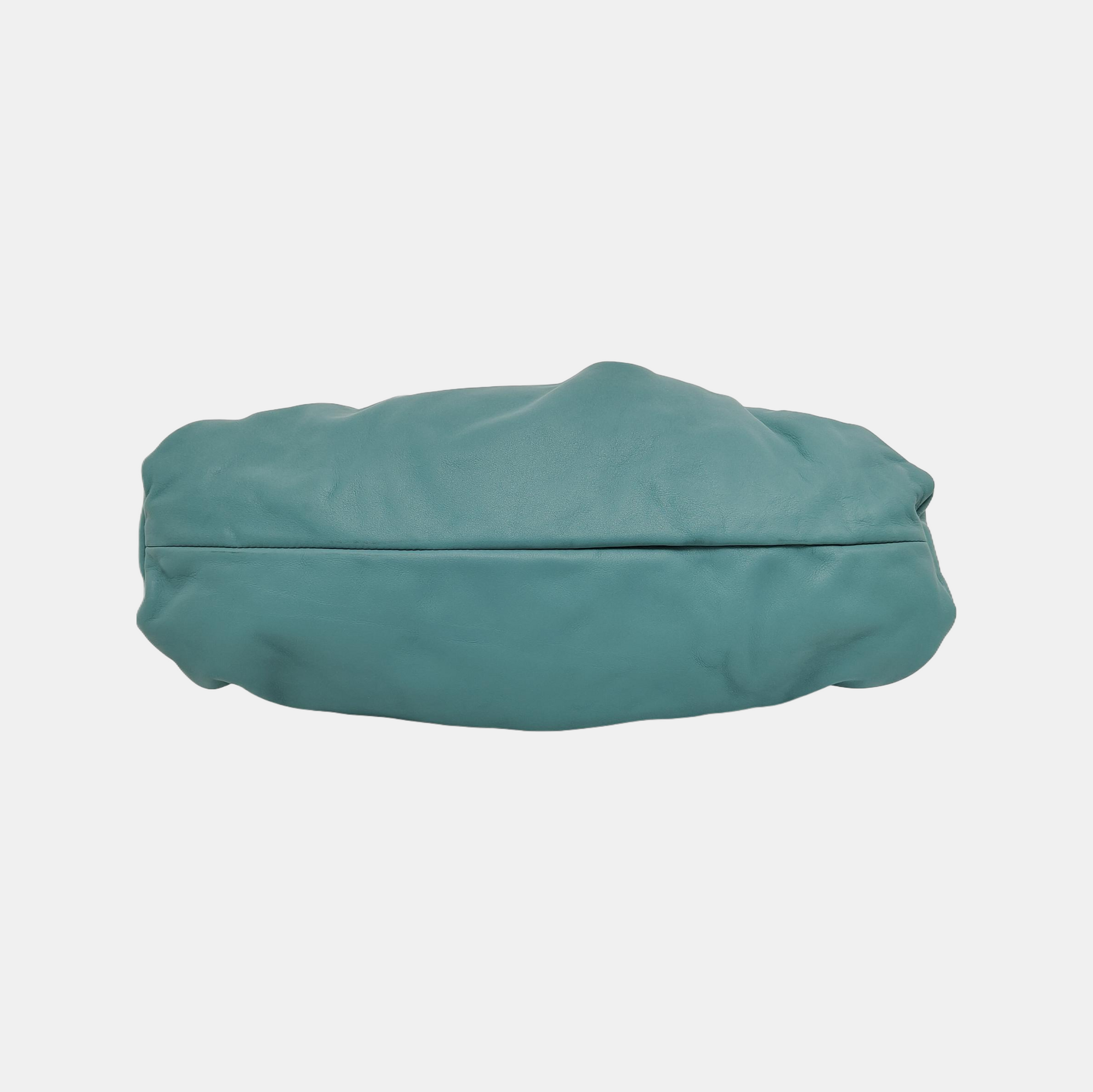 Authenticated pre-owned  The Pouch Calfskin Blue - Top Handle Bag at Looply