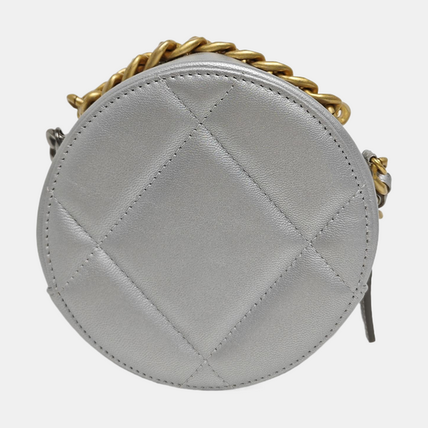 Authenticated pre-owned  CHANEL 19 Quilted Lambskin Silver - Shoulder Bag at Looply