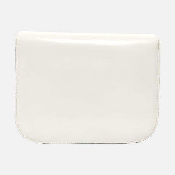 Authenticated pre-owned  CLASSIC BOX Medium Calfskin White - Shoulder Bag at Looply