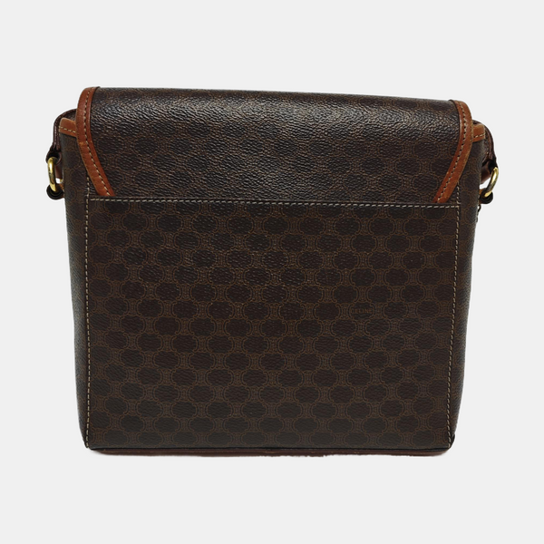 Coated Canvas Shoulder Bag Brown