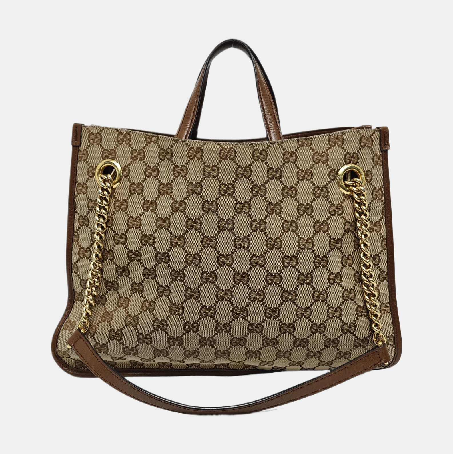 Authenticated pre-owned  Horsebit 1955 Medium Monogram Canvas Brown - Tote Bag at Looply