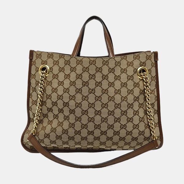 Authenticated pre-owned  Horsebit 1955 Medium Monogram Canvas Brown - Tote Bag at Looply