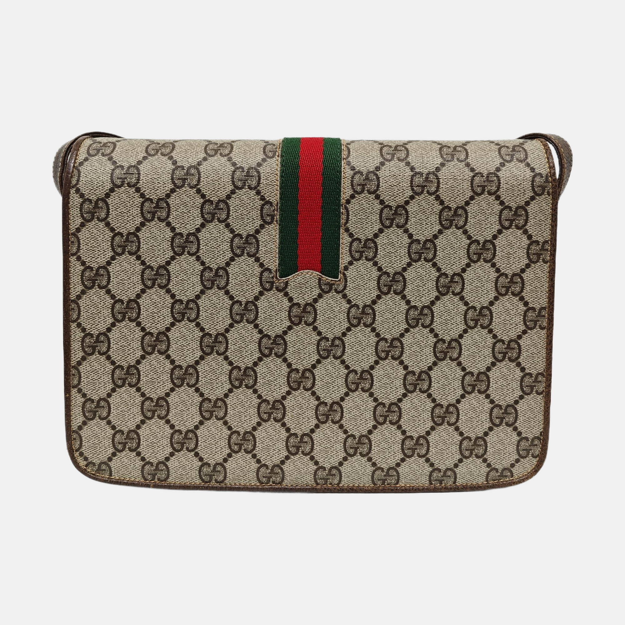 Monogram Coated Canvas Shoulder Bag Brown