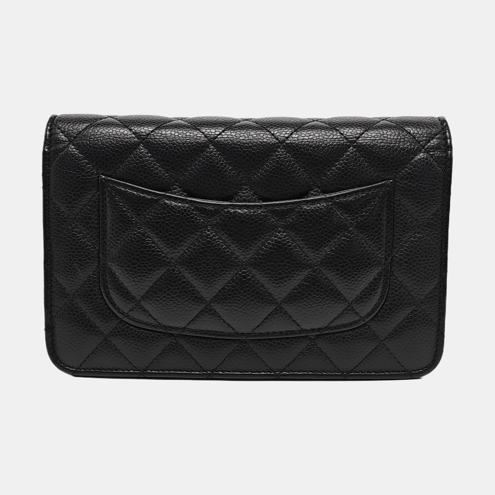 WOC Quilted Grained Calfskin Black