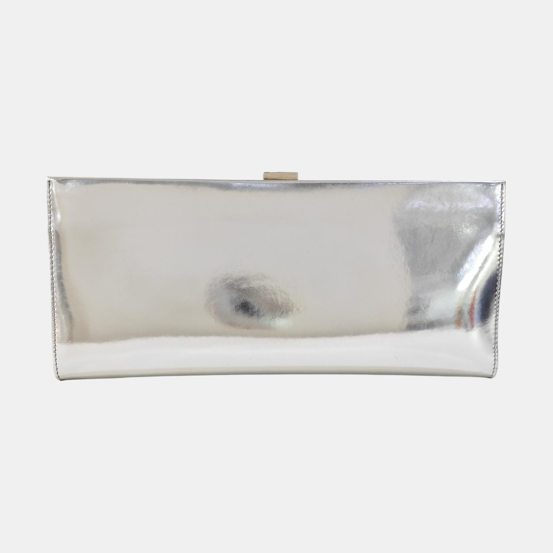 Calfskin Clutch Silver