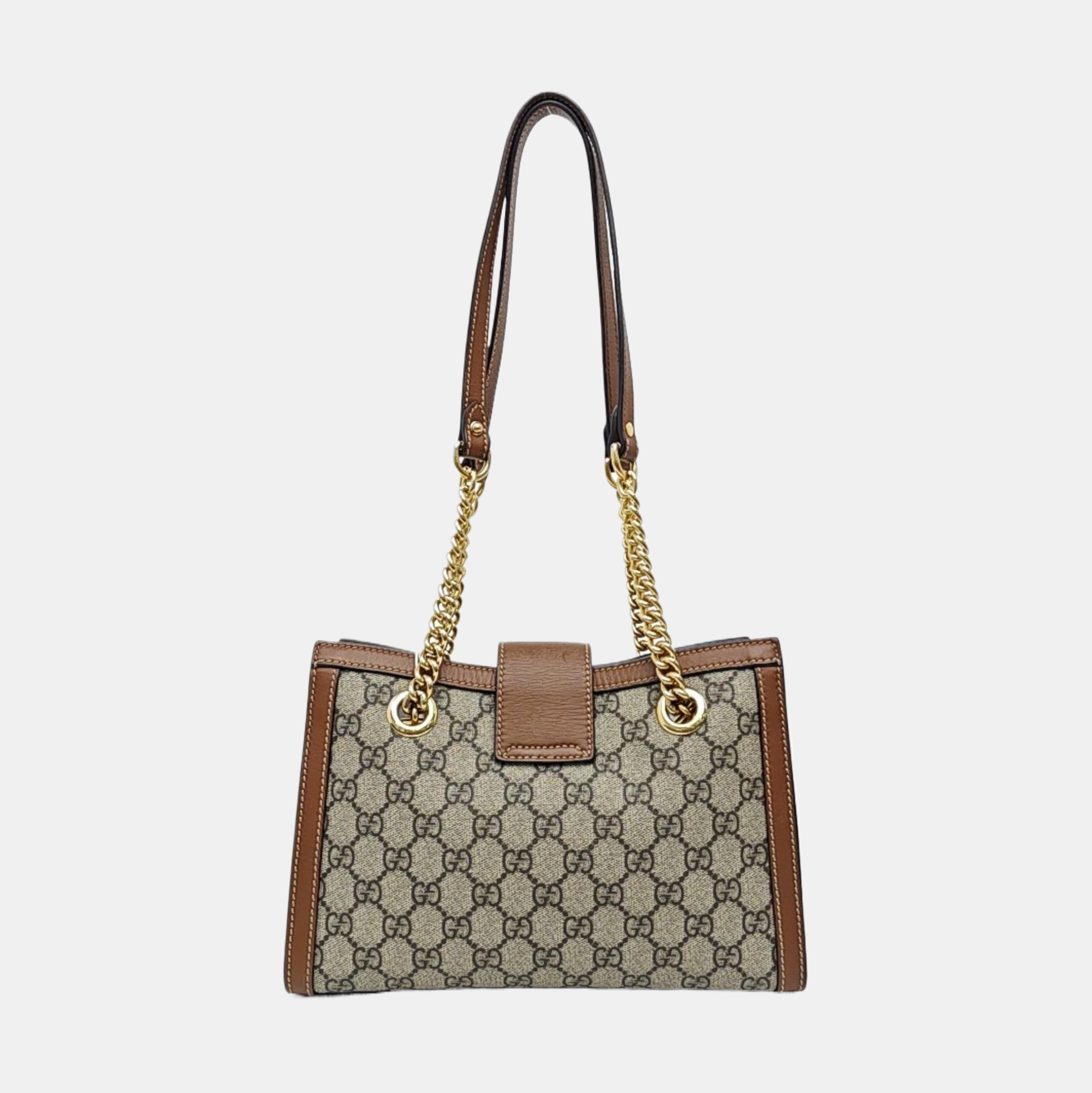 Padlock Small Monogram Coated Canvas Beige