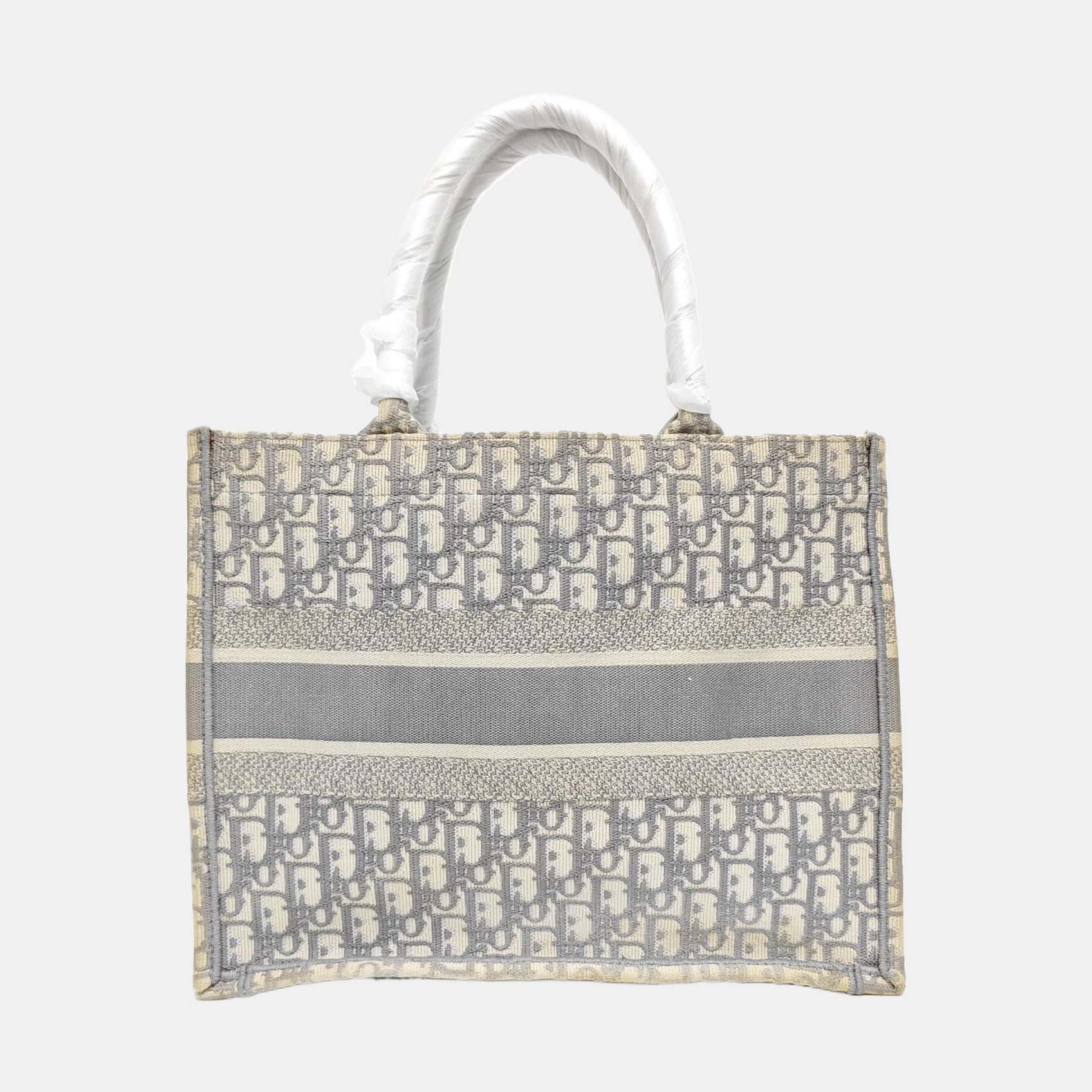Book Tote Medium Oblique Canvas White