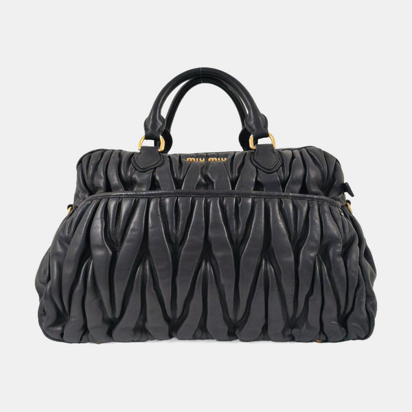 Quilted Lambskin Shoulder Bag Black