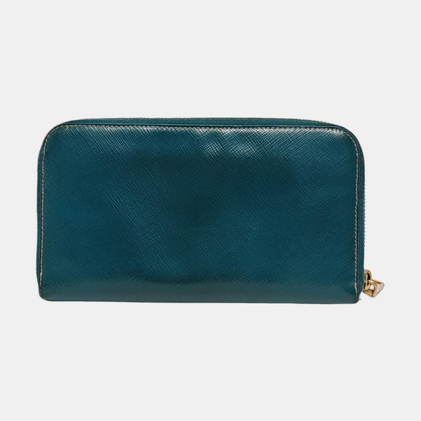 Zippy Wallet Saffiano Calfskin Blue Wallet