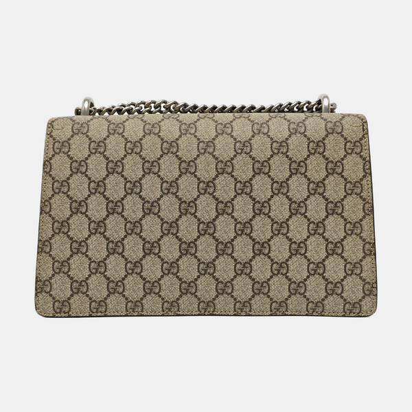 Dionysus Small Monogram Coated Canvas Beige