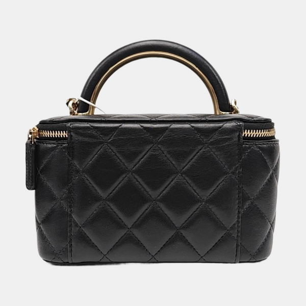 VANITY CASE Small Quilted Lambskin Black
