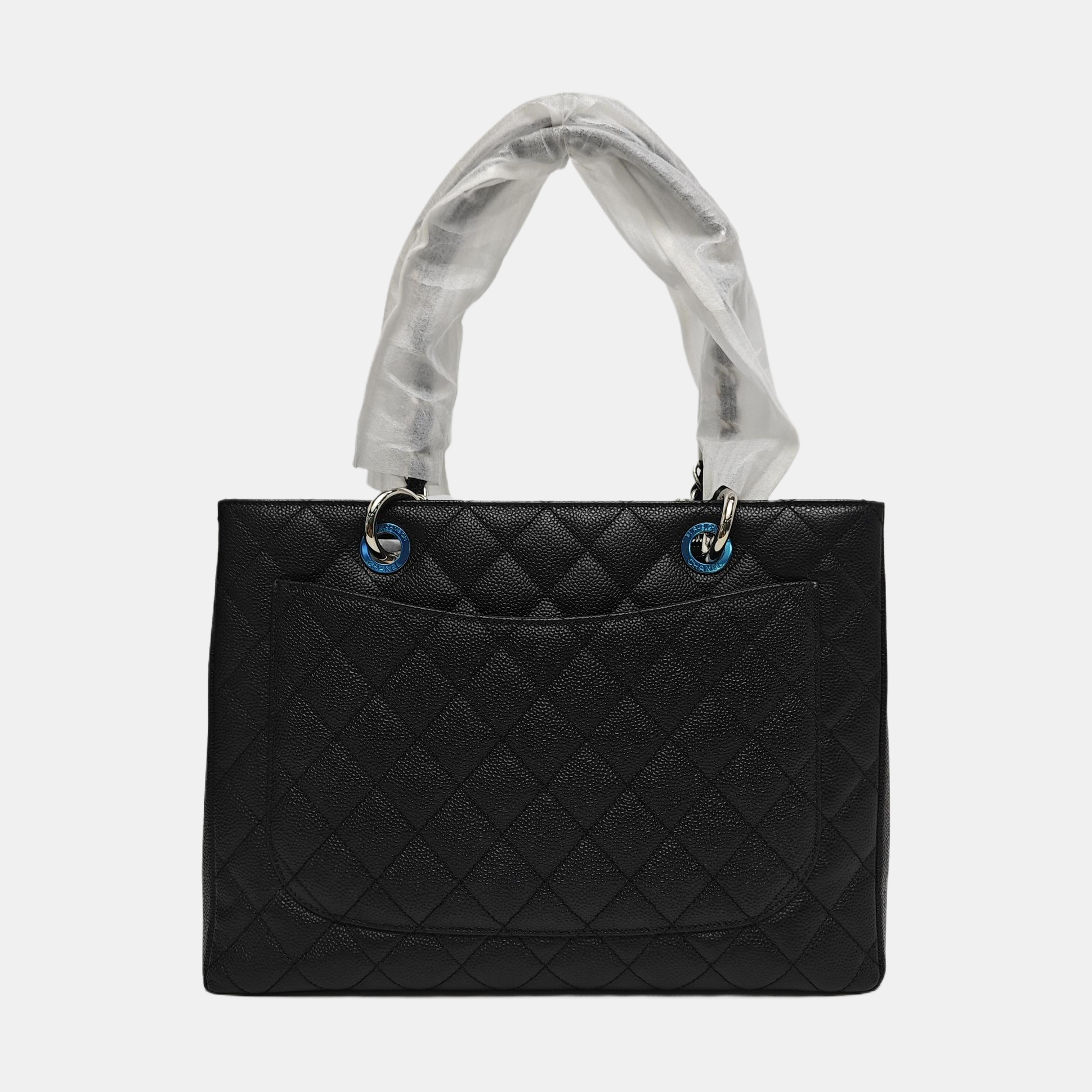 CHANEL GST Large Quilted Grained Calfskin Black