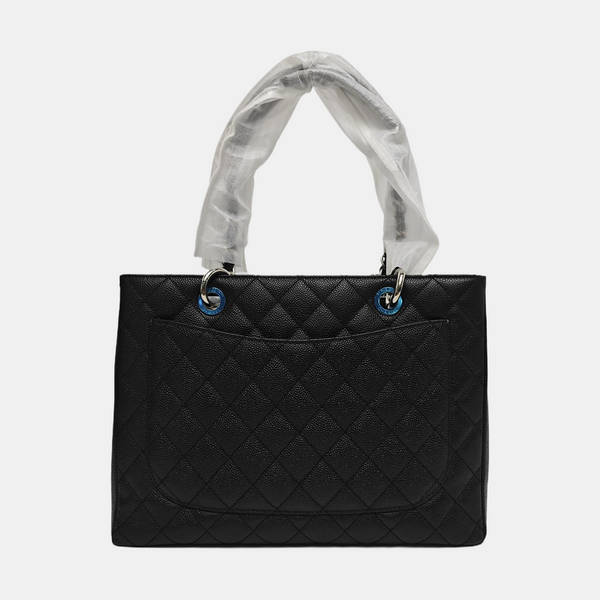 CHANEL GST Large Quilted Grained Calfskin Black