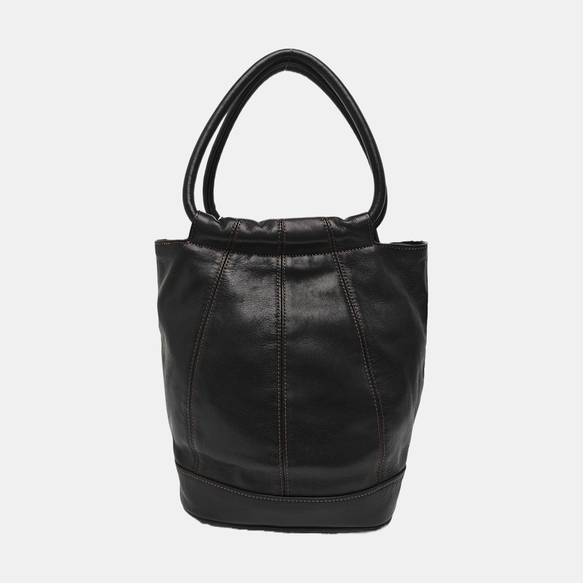 Calfskin Bucket Bag Black