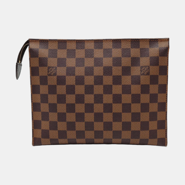 TOILET POCKET 26 Damier Ebene Coated Canvas Brown