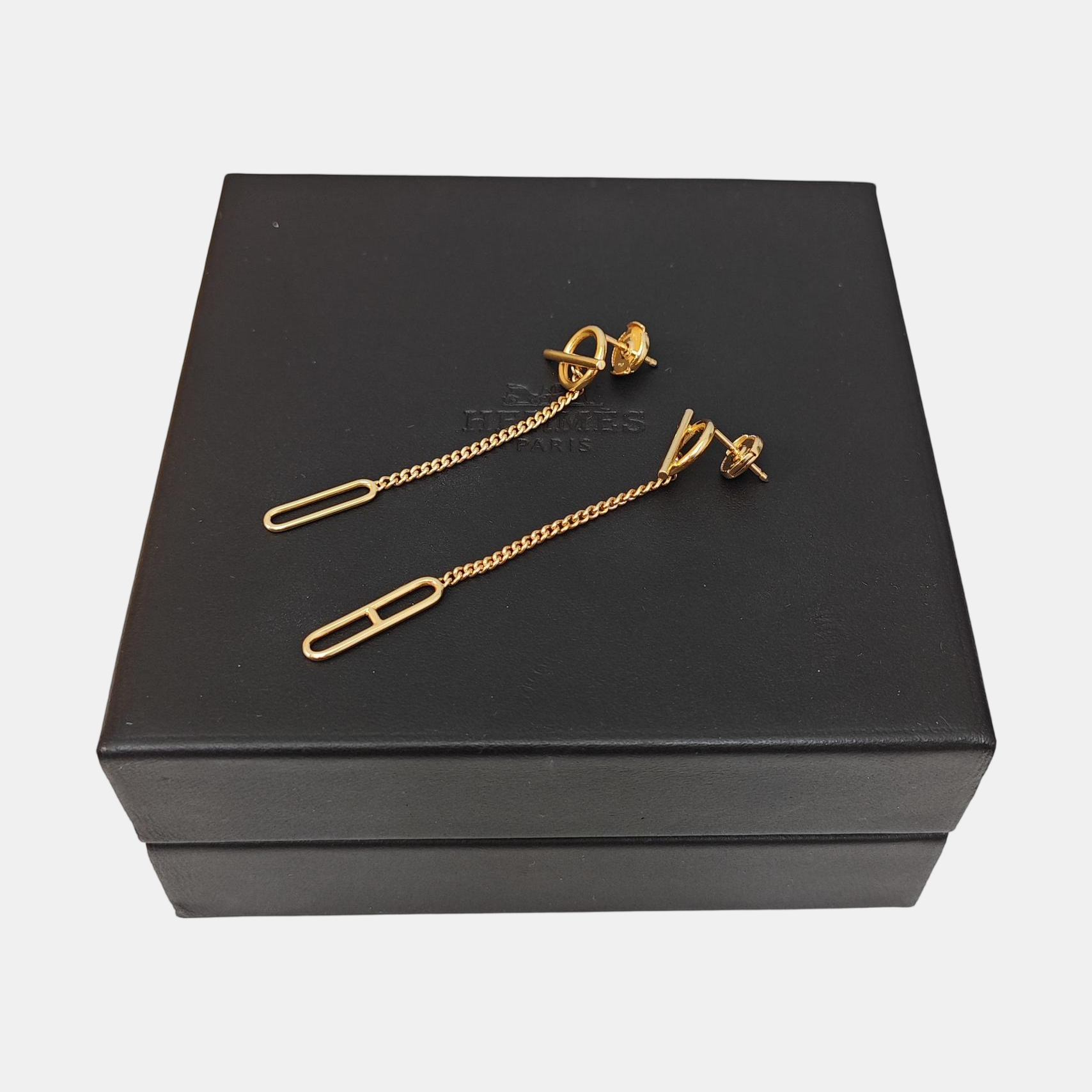 Echappee Hermes 18k Rose Gold Stud Earrings