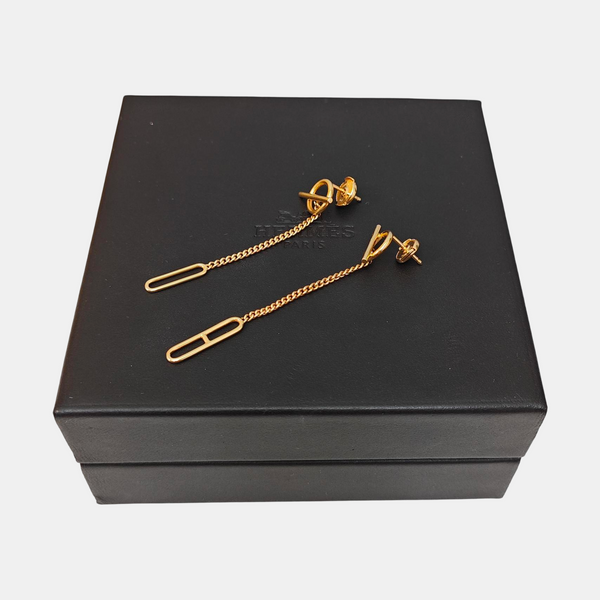 Echappee Hermes 18k Rose Gold Stud Earrings