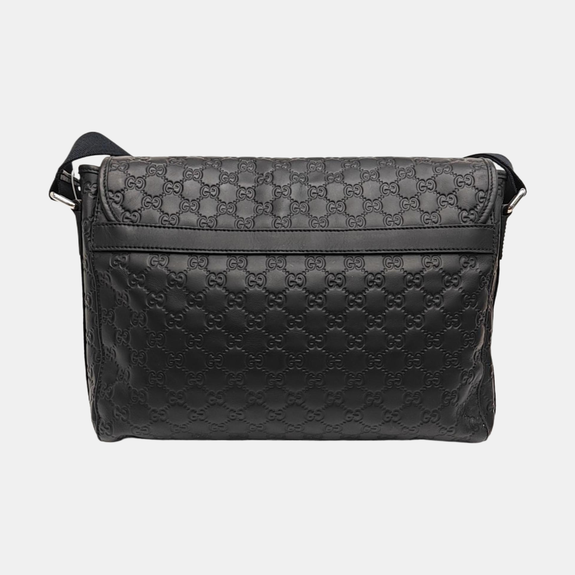 Monogram Calfskin Shoulder Bag Black