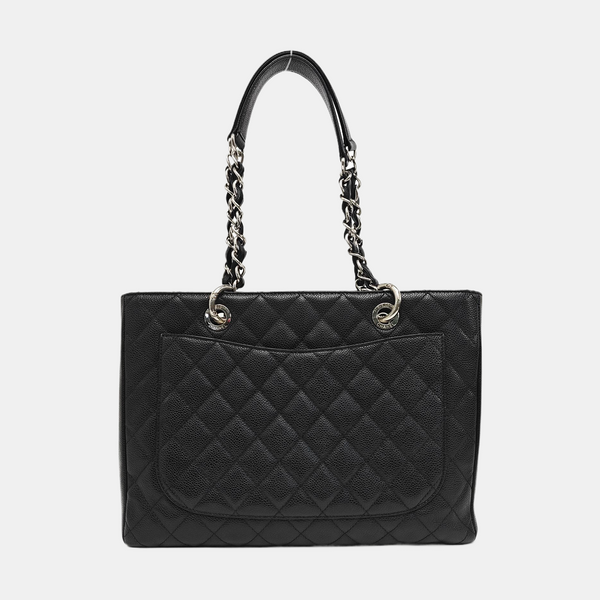 CHANEL GST Large Quilted Grained Calfskin Black