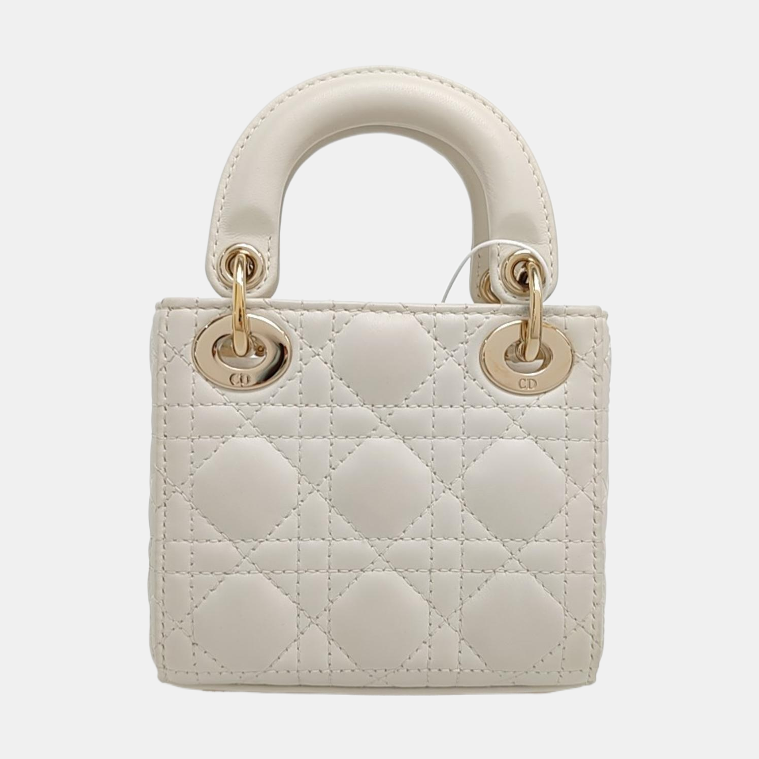 Lady Dior Super Mini Piel de cordero Blanca