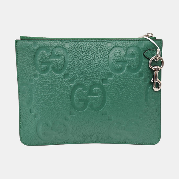 Monogram Calfskin Clutch Large Green