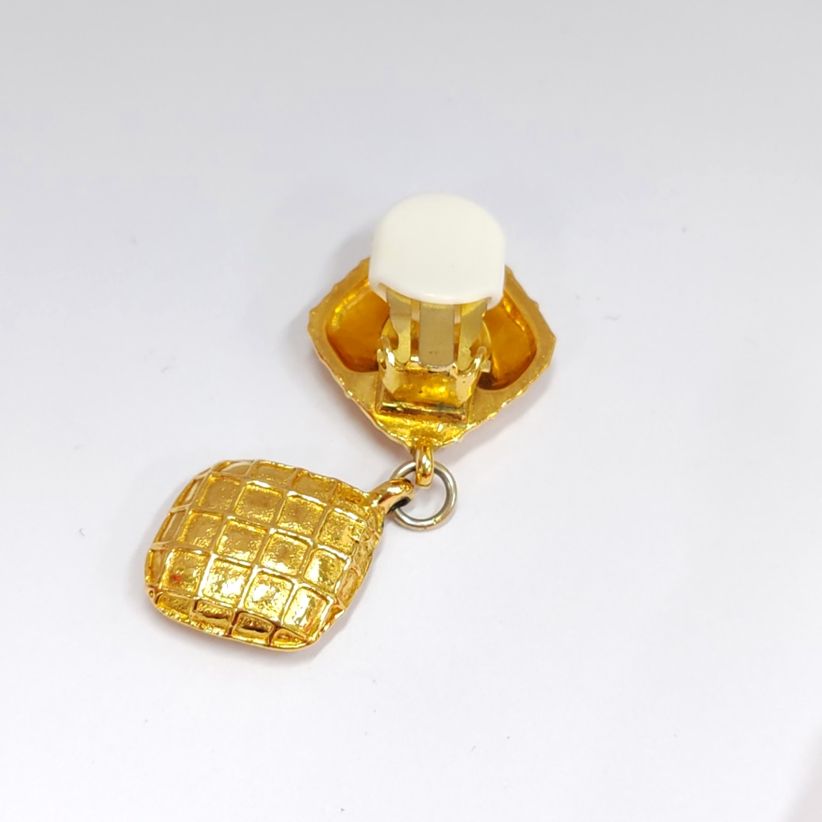 CC Logo Metal Gold Clip On Earrings