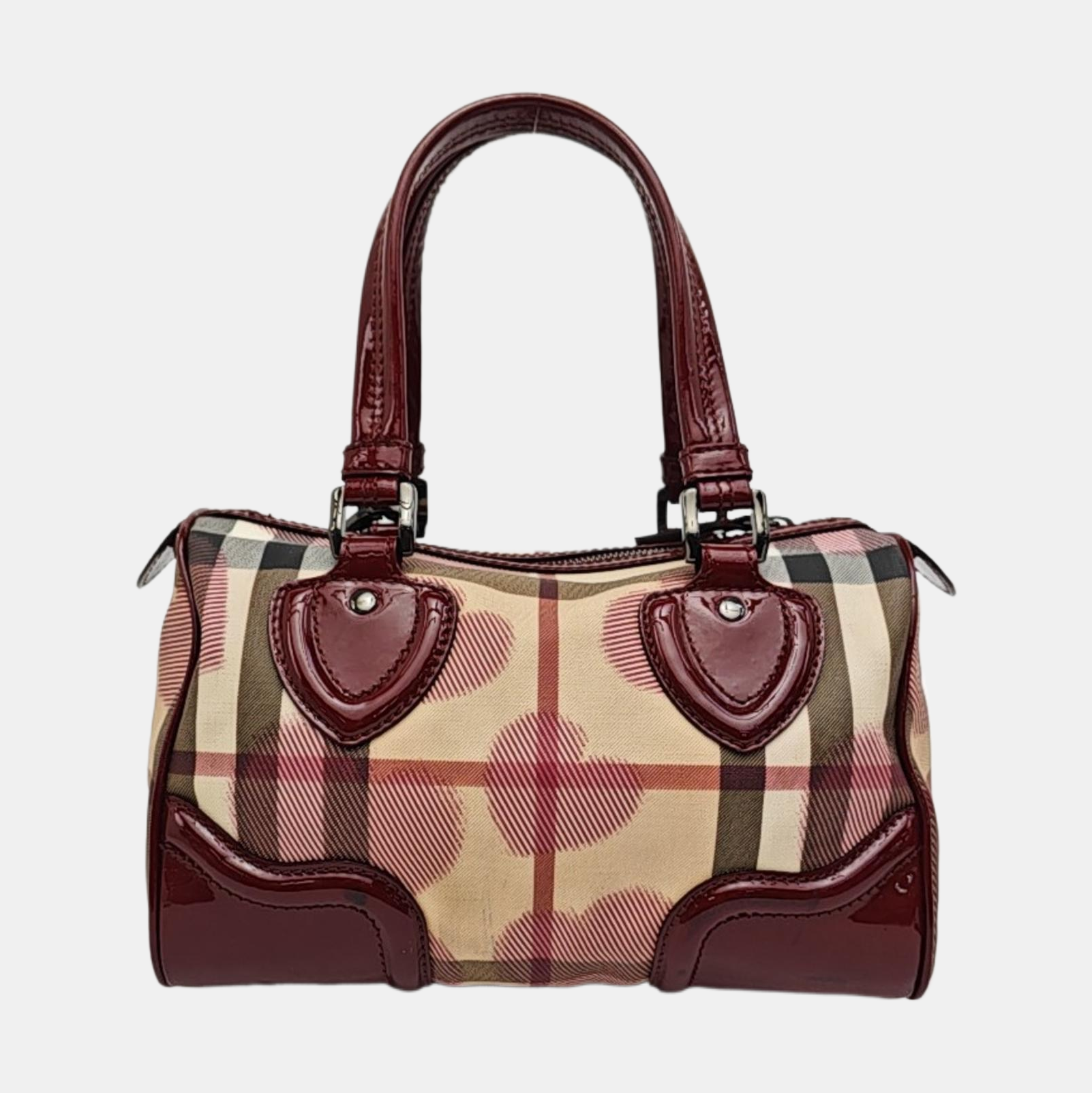 Coated Canvas Top Handle Bag Beige