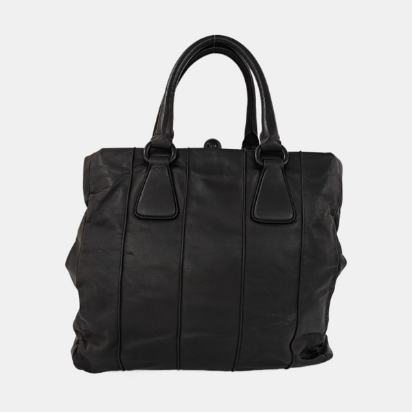 Lambskin Tote Bag Black
