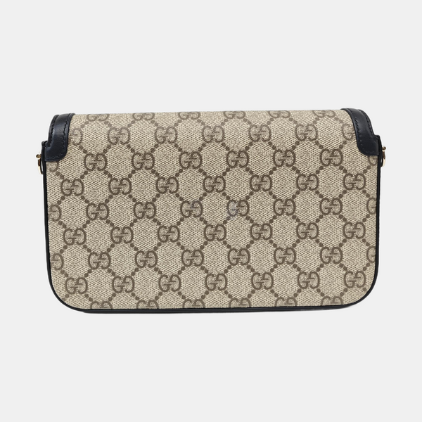 Horsebit 1955 Small Monogram Coated Canvas Beige