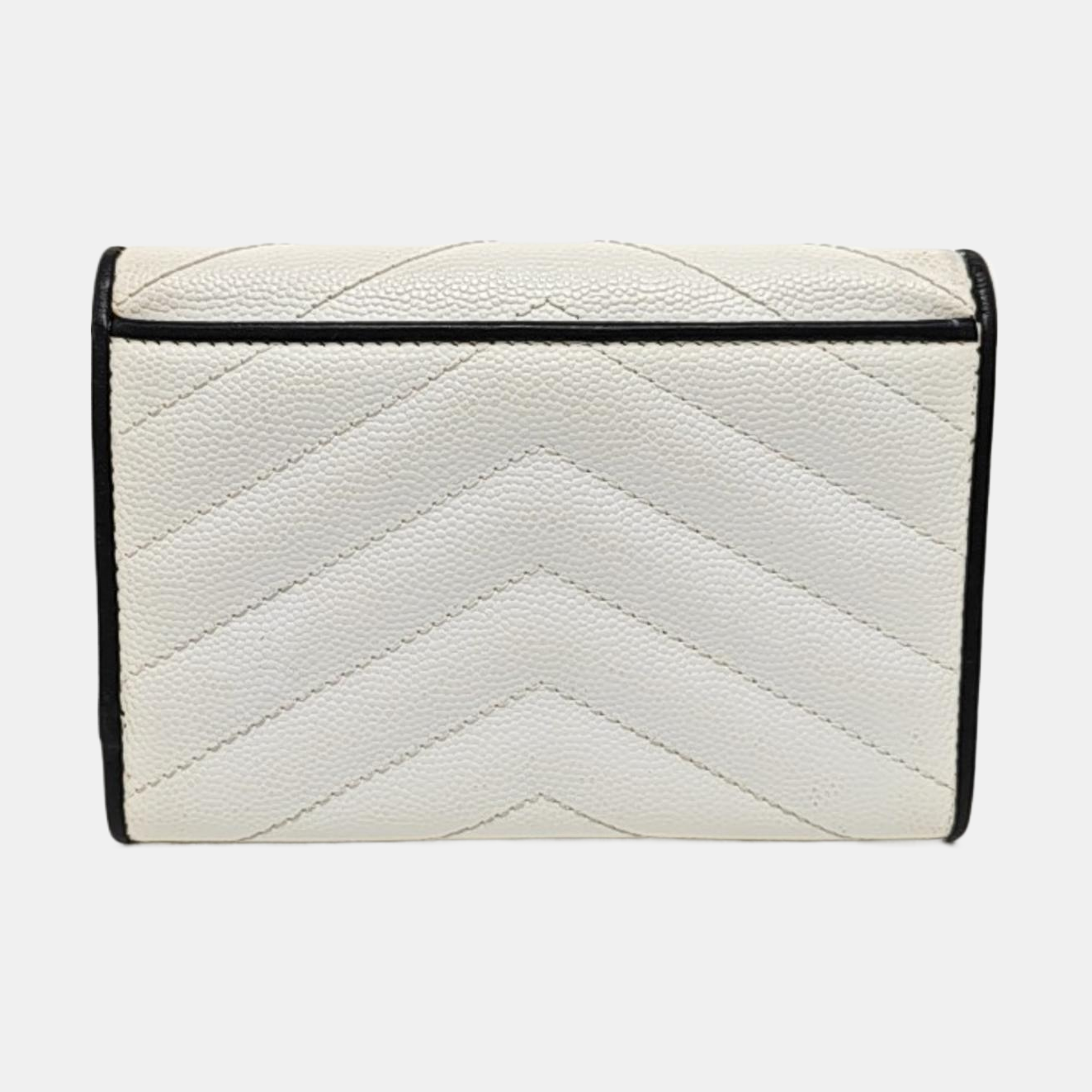 Chevron Calfskin Wallet White