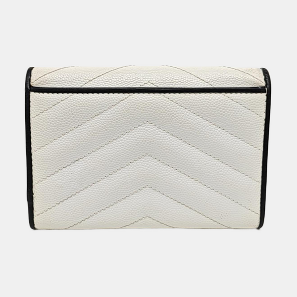 Chevron Calfskin Wallet White