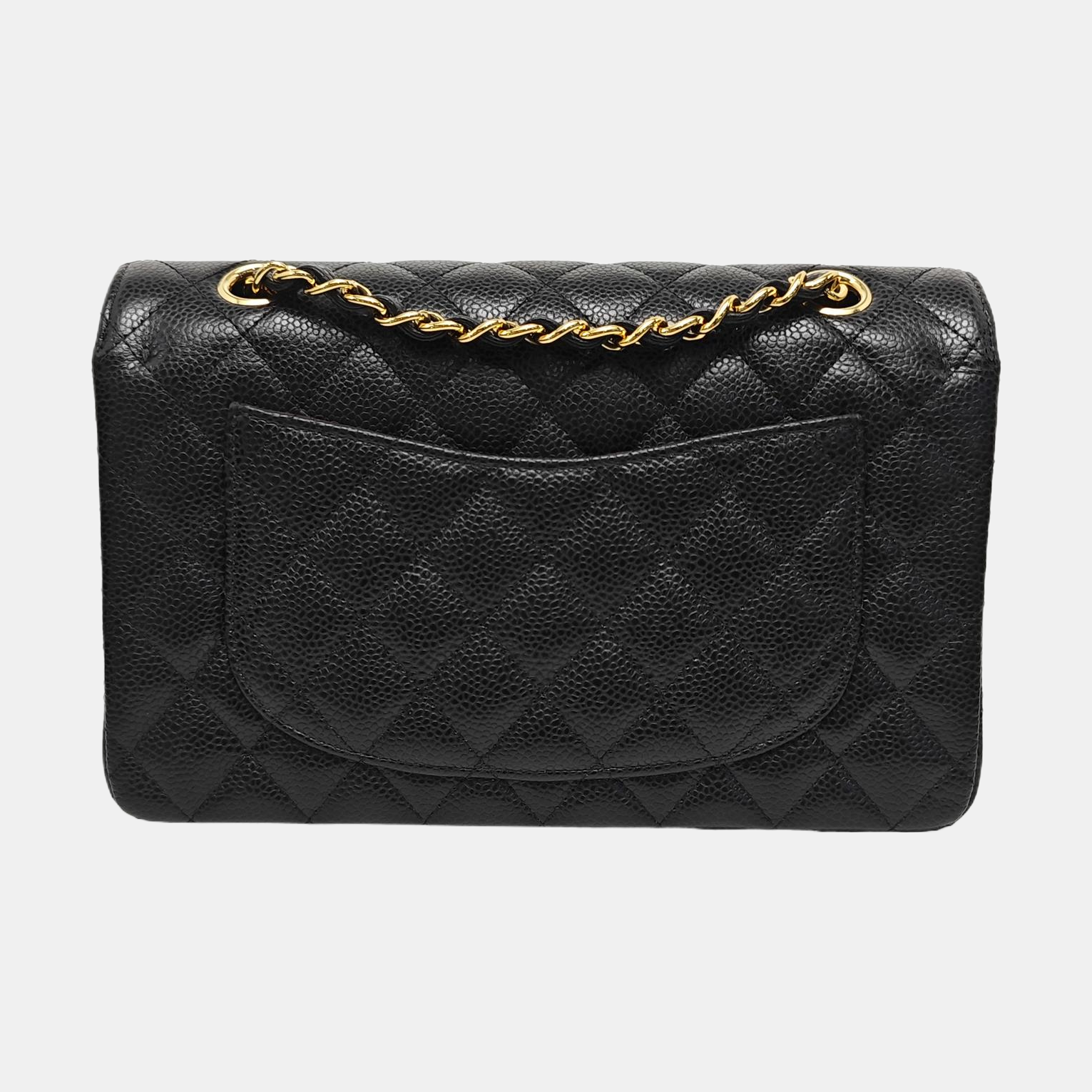CLASSIC FLAP Small Quilted Grained Calfskin Black