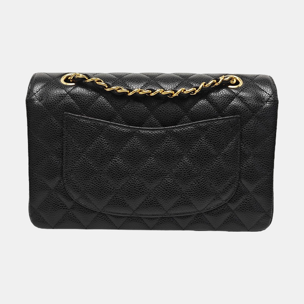 CLASSIC FLAP Small Quilted Grained Calfskin Black