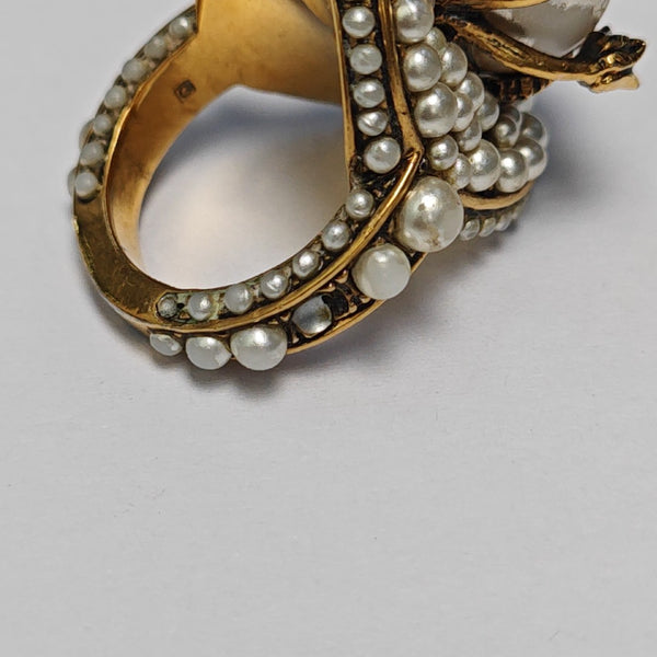 Faux Pearl White Ring HK 13