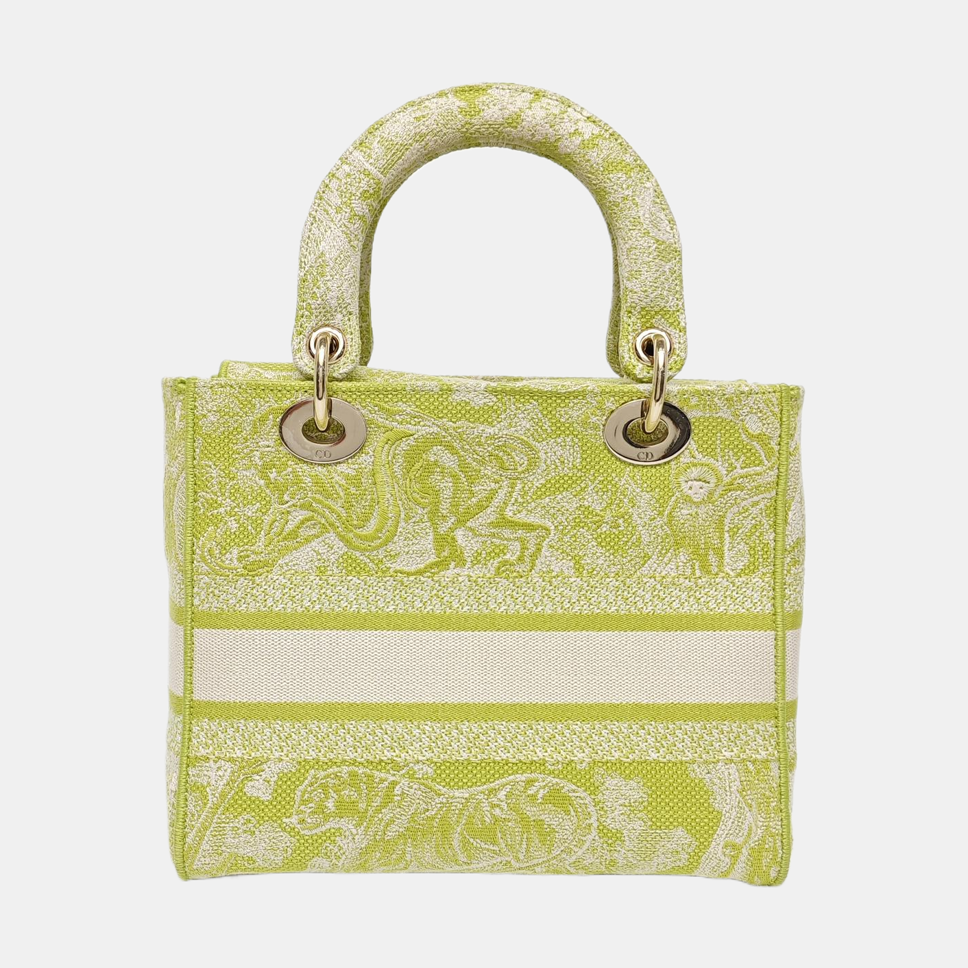 Authenticated pre-owned  Lady D-Lite Medium Fabric Green - Tote Bag at Looply