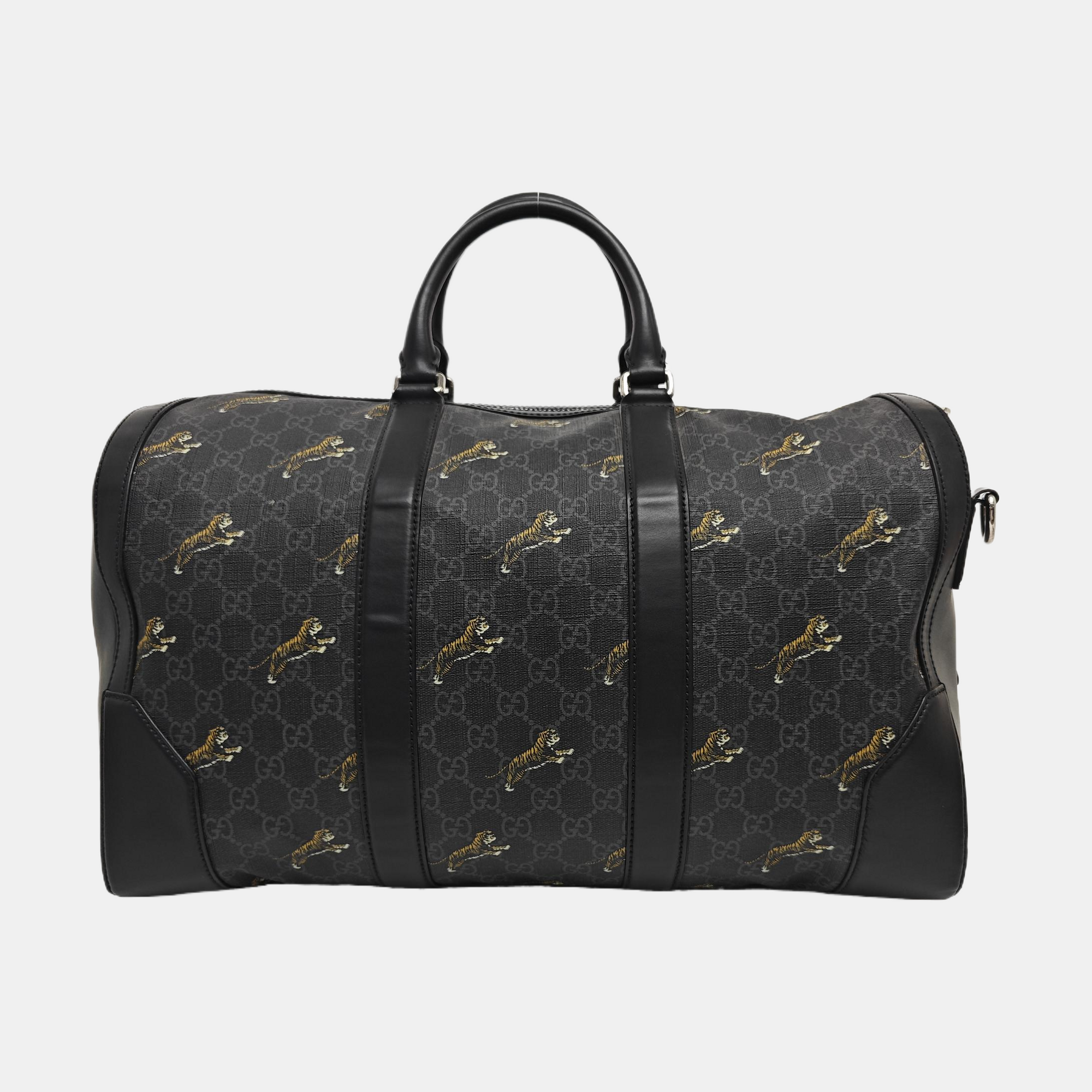 Monogram Coated Canvas Shoulder Bag Black