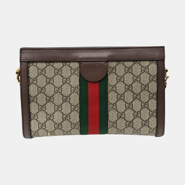 Ophidia Small Monogram Coated Canvas Beige