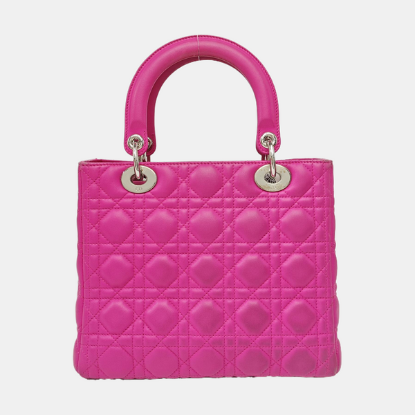Lady Dior Medium Cannage Lambskin Red