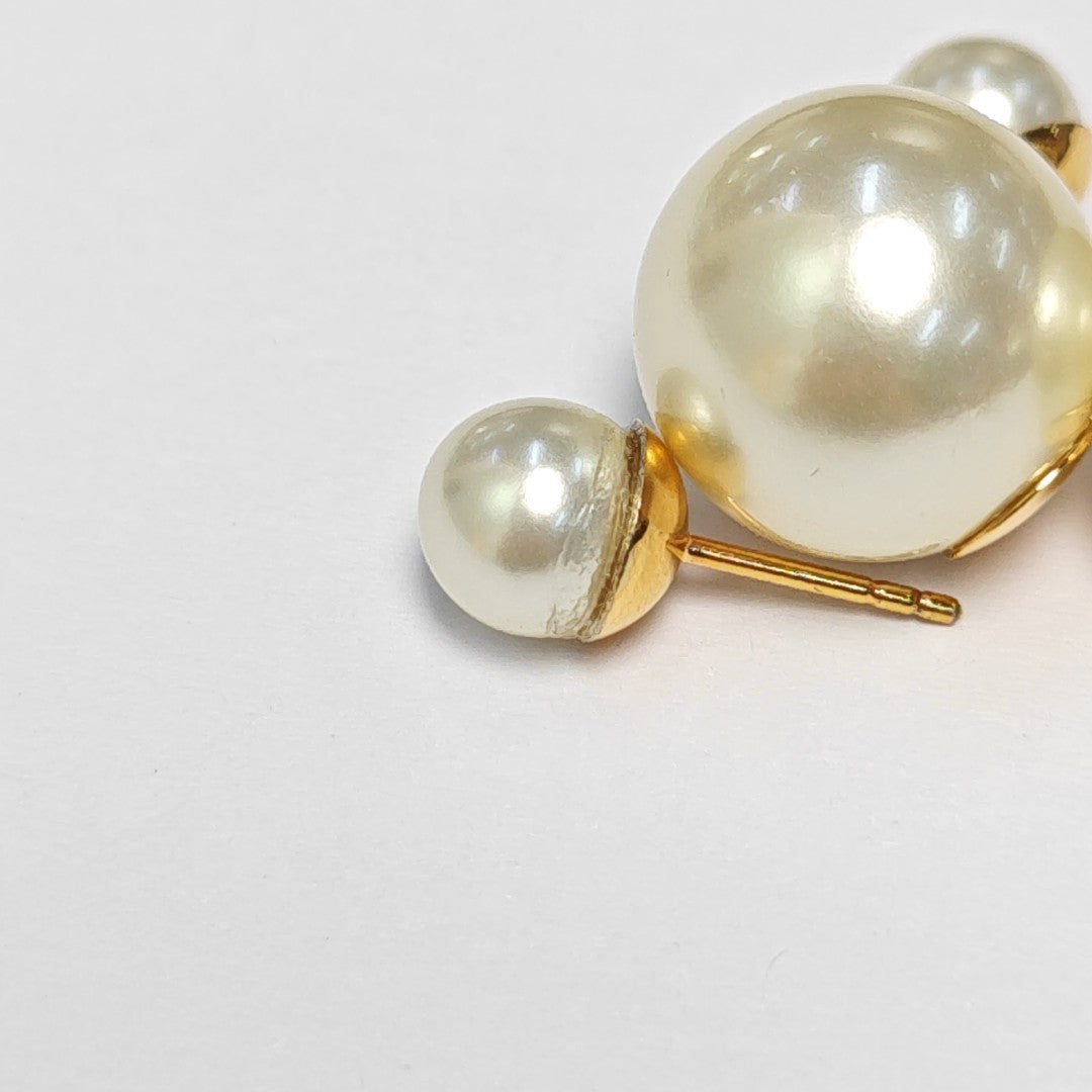 Dior Tribales Metal White Stud Earrings