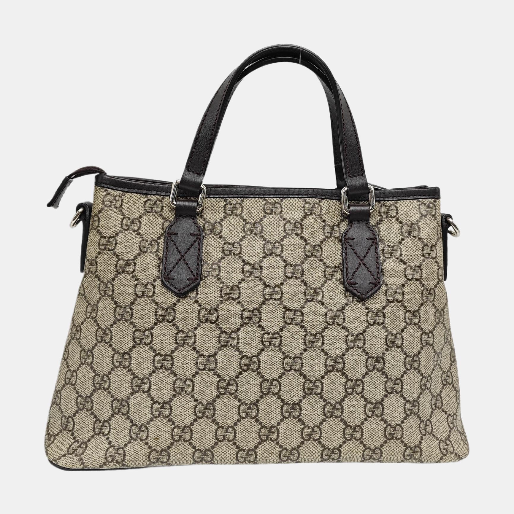 Monogram Coated Canvas Tote Bag Small Beige