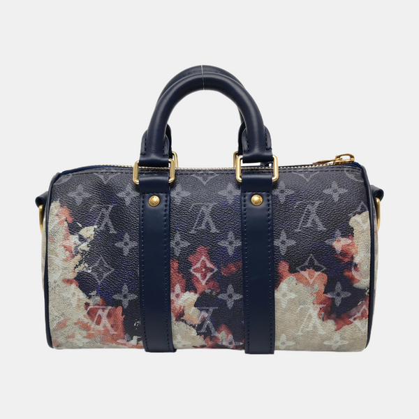 KEEPALL Monogram Coated Canvas Blue