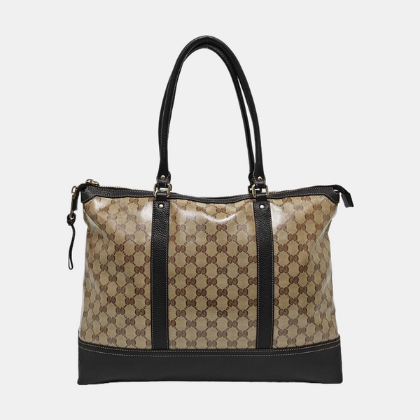Monogram Coated Canvas Tote Bag Beige