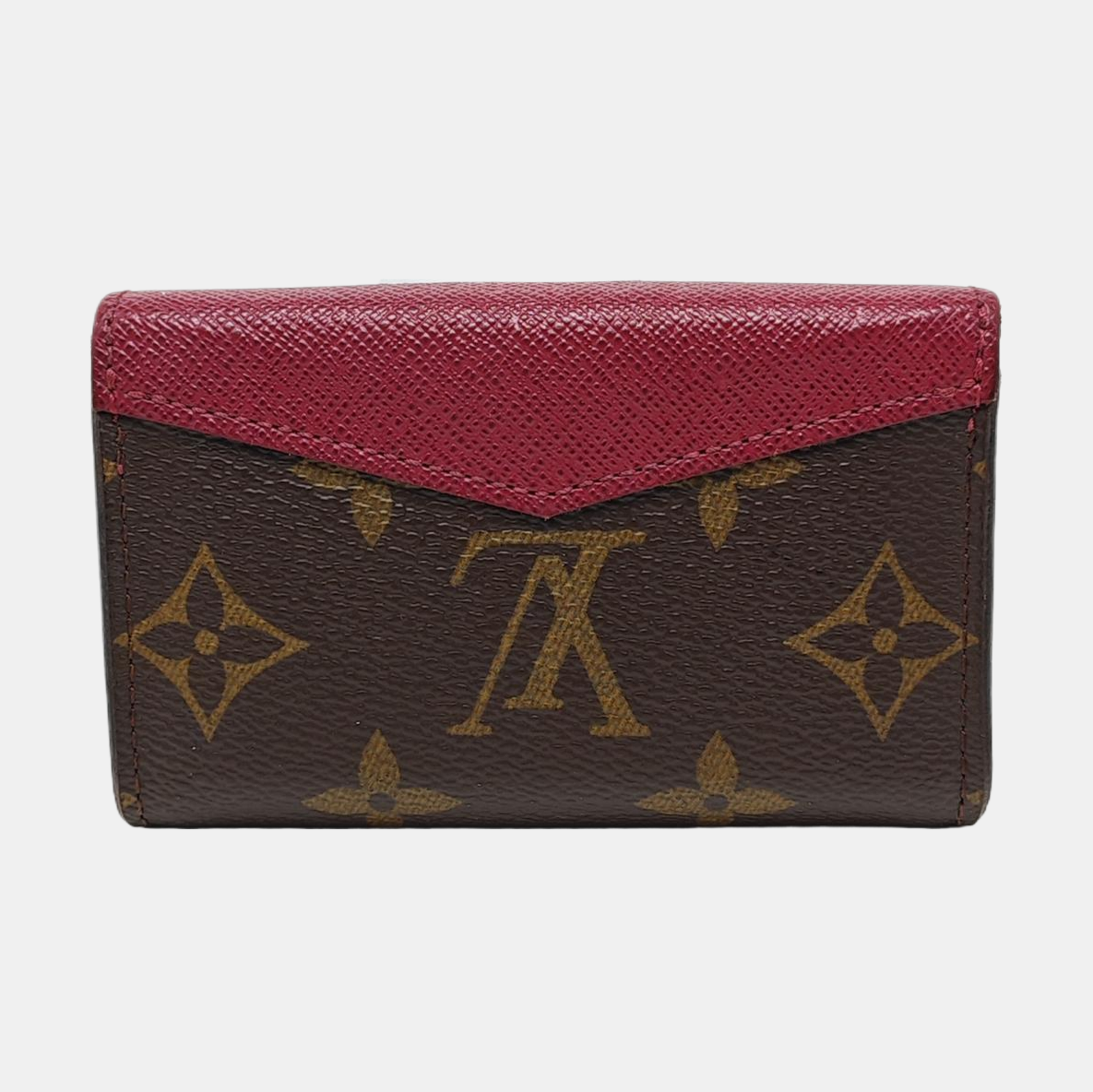 MARIE LOU Monogram Coated Canvas Brown Card Holder