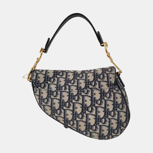 Authenticated pre-owned  Saddle Mini Oblique Canvas Blue - Shoulder Bag at Looply