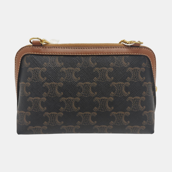 TRIOMPHE CANVAS Mini Coated Canvas Brown