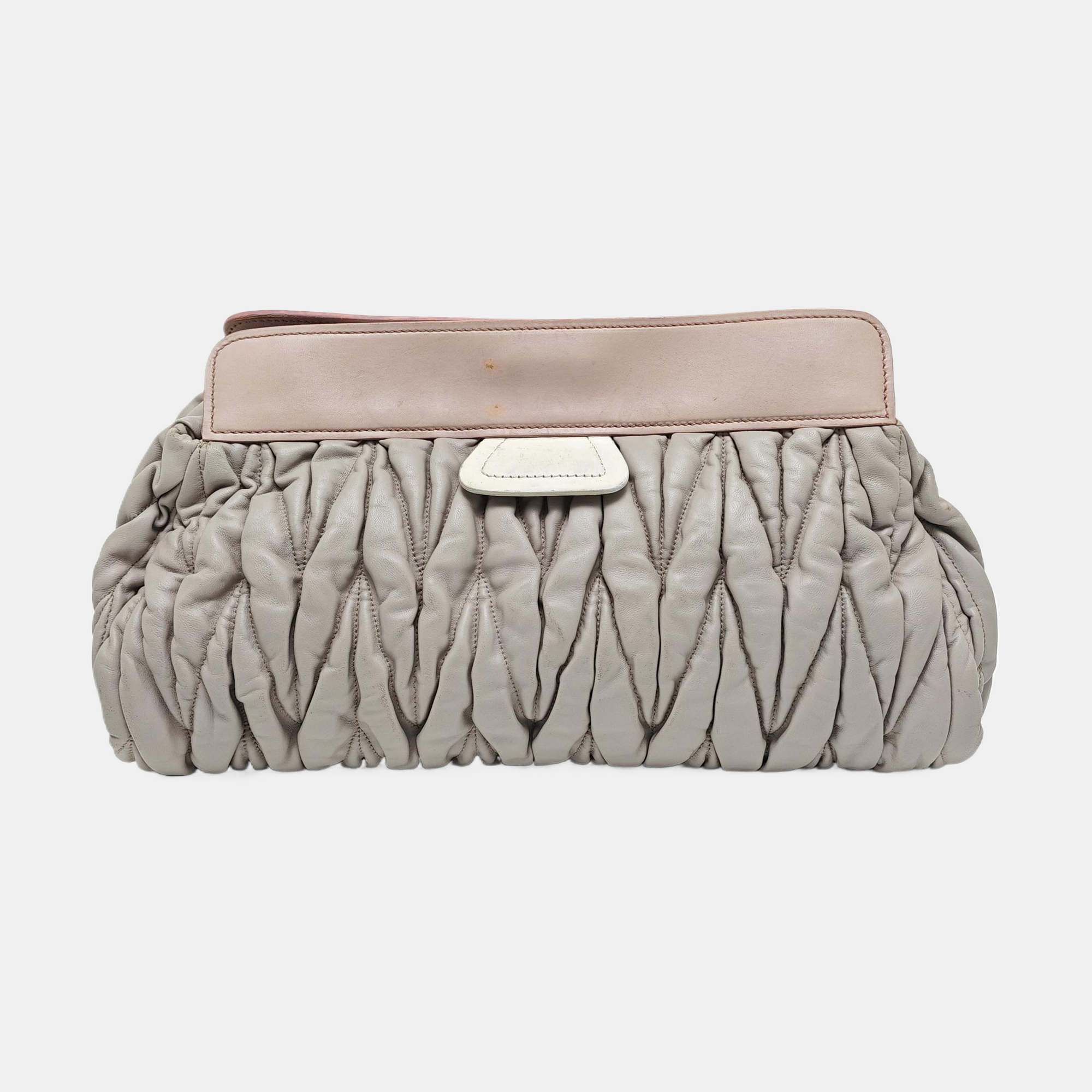 Quilted Lambskin Tote Bag Gray