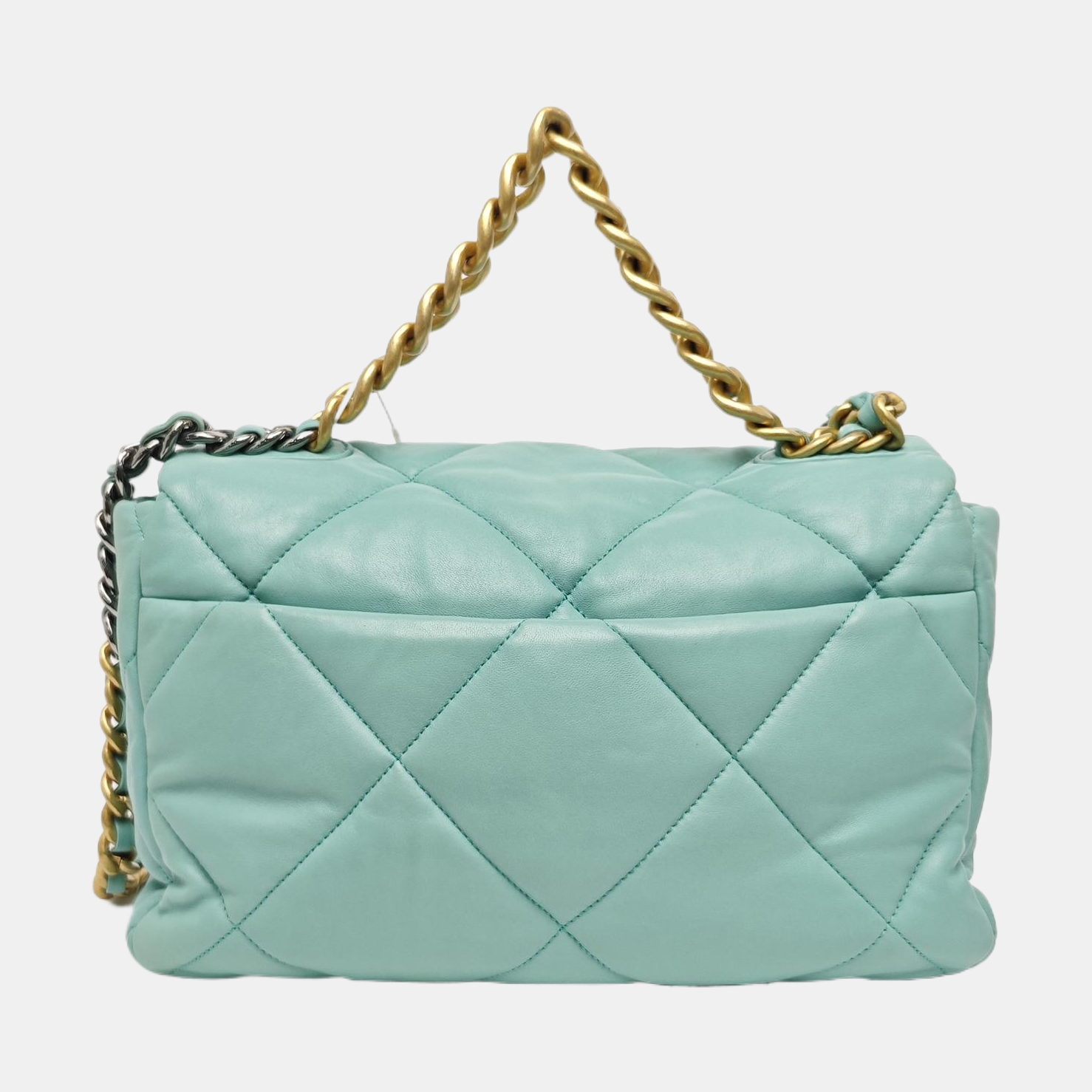 CHANEL 19 Large Quilted Lambskin Blue