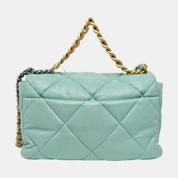 CHANEL 19 Large Quilted Lambskin Blue