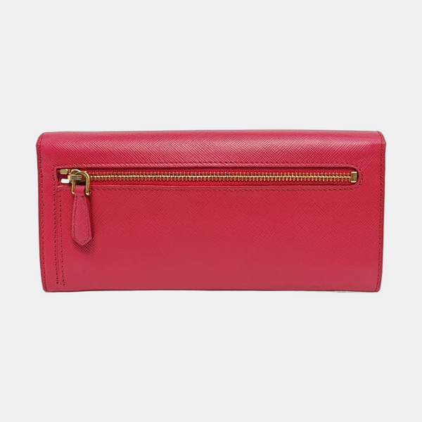 Fiocco Bow Saffiano Calfskin Red Wallet